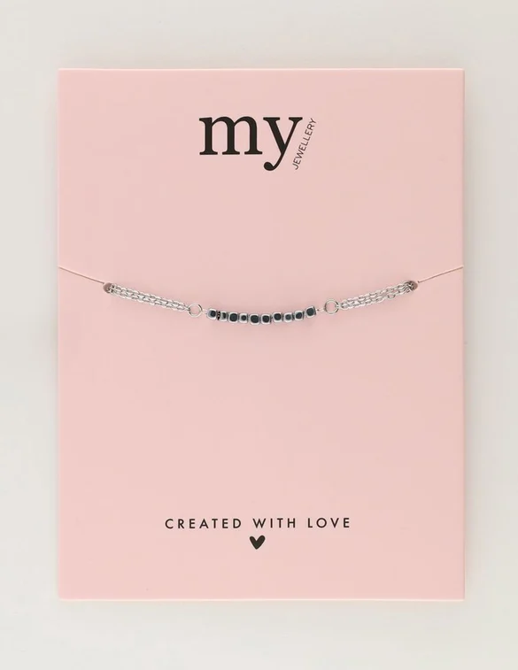 My Jewellery Bracelet double chain square cubes MJ09723