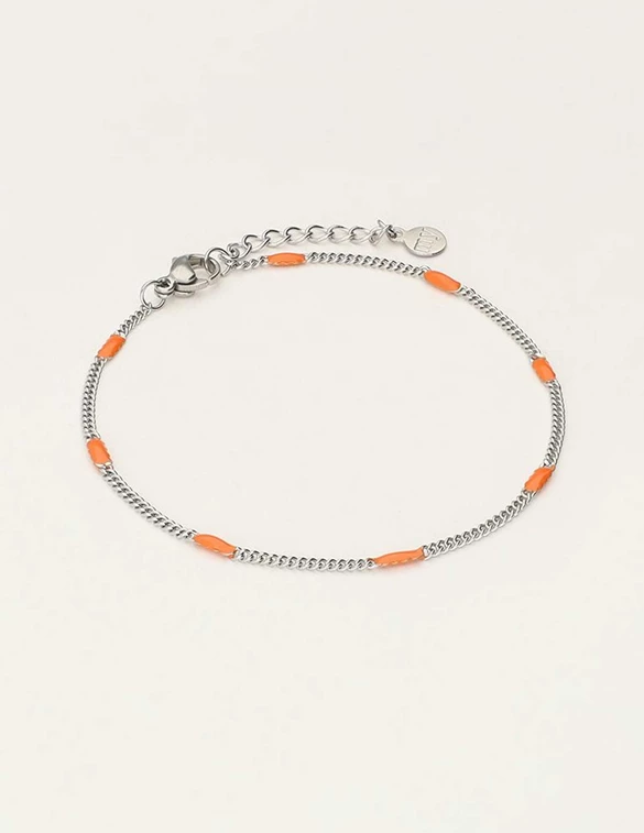 My Jewellery Bracelet fine chain emaille orange MJ09663
