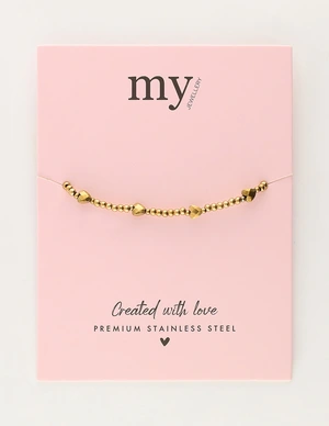 My Jewellery Bracelet gold beads hearts MJ11055