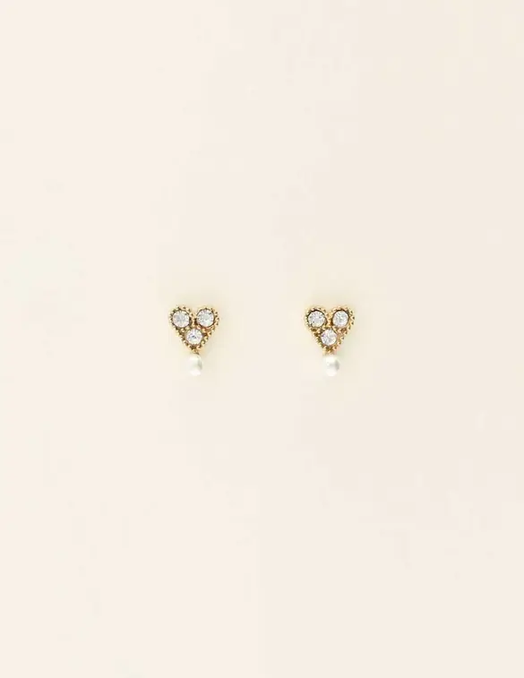 My Jewellery Ear studs heart & pearl MJ08530