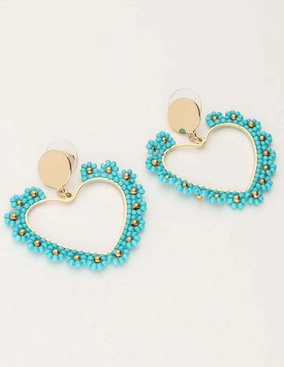 My Jewellery Earring beads heart blue MJ11106