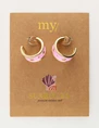 My Jewellery Earring handpainted heart pink MJ10256