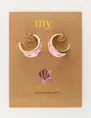 My Jewellery Earring handpainted heart pink MJ10256