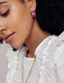 My Jewellery Earring handpainted heart purple MJ10254