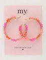 My Jewellery Earring hoop flowers pink MJ10072