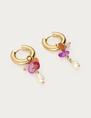 My Jewellery Earring hoop orange purple pearl MJ12733