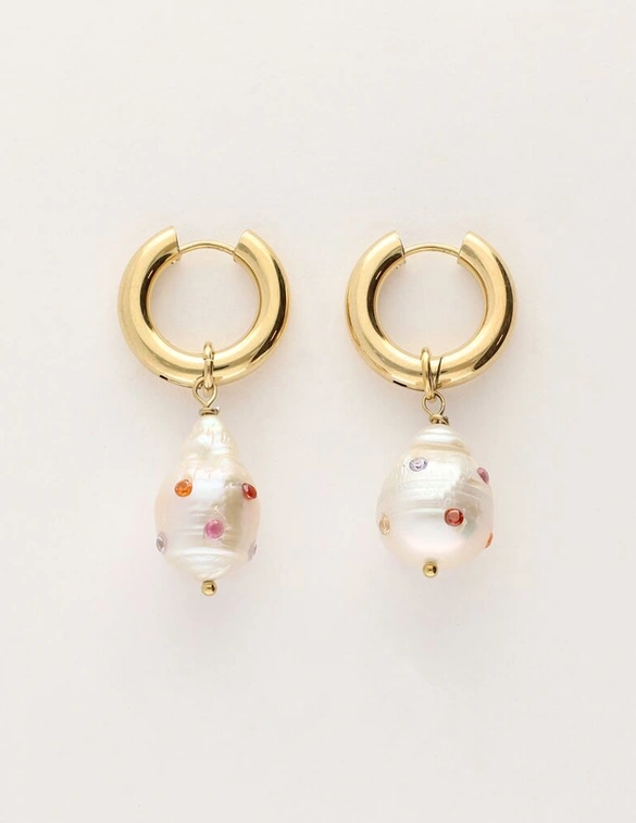 My Jewellery Earring hoop pearl strass MJ11052