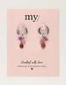 My Jewellery Earring hoop pink stones MJ12008