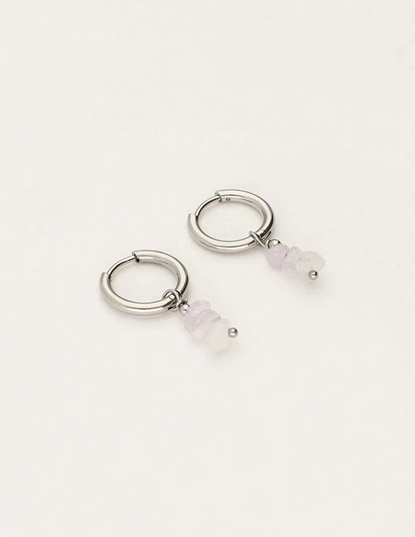 My Jewellery Earring hoops 3 stones lilac MJ09698