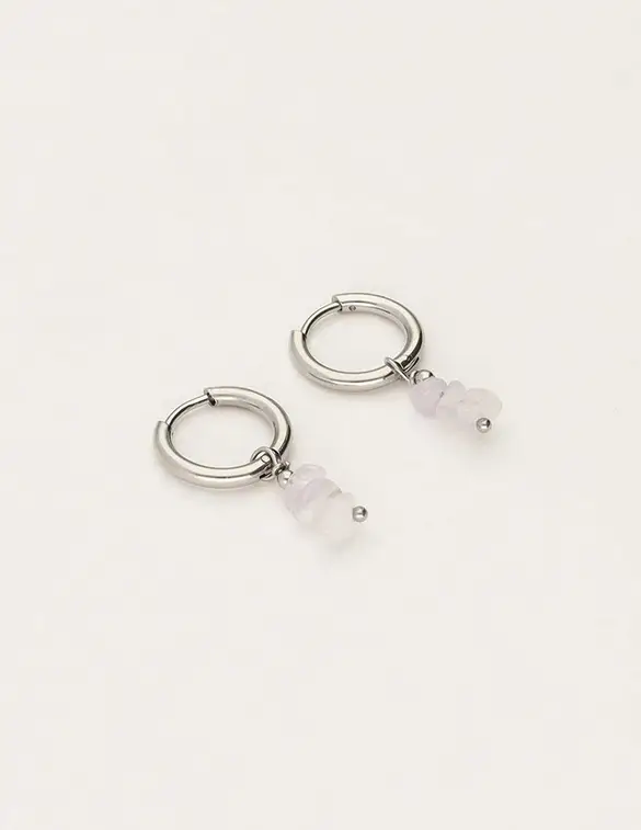 My Jewellery Earring hoops 3 stones lilac MJ09698