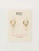 My Jewellery Earring hoops 3 stones mint MJ09702