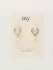 My Jewellery Earring hoops 3 stones mint MJ09702