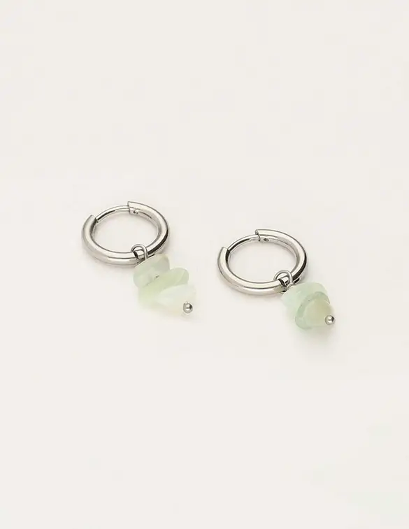 My Jewellery Earring hoops 3 stones mint MJ09702