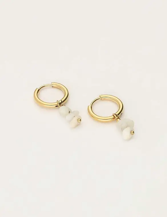 My Jewellery Earring hoops 3 stones white MJ09705