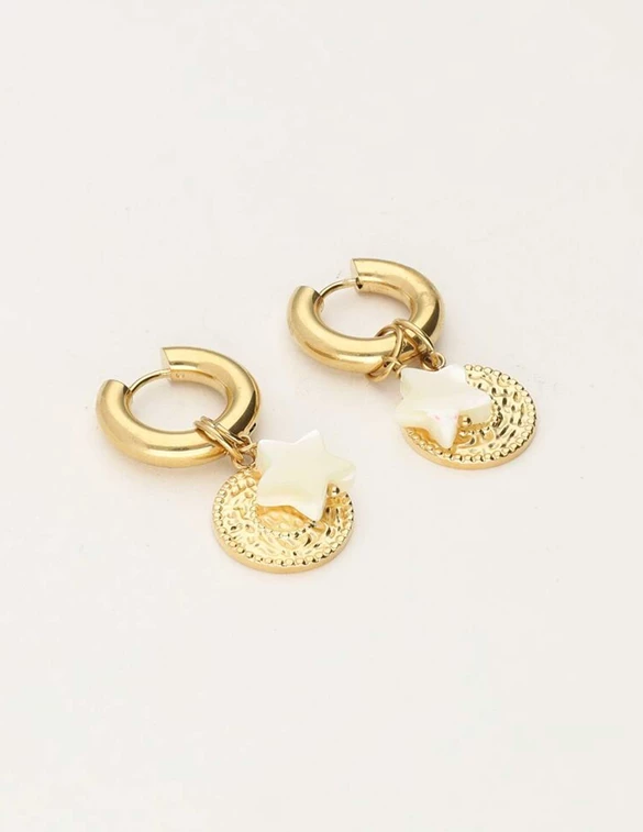 My Jewellery Earring hoops coin star MJ10484