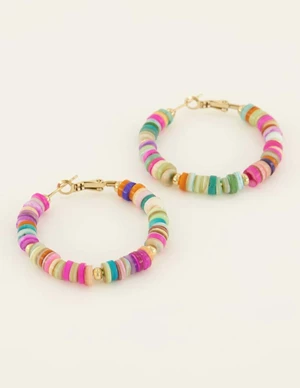 My Jewellery Earring hoops colourful beads MJ08042