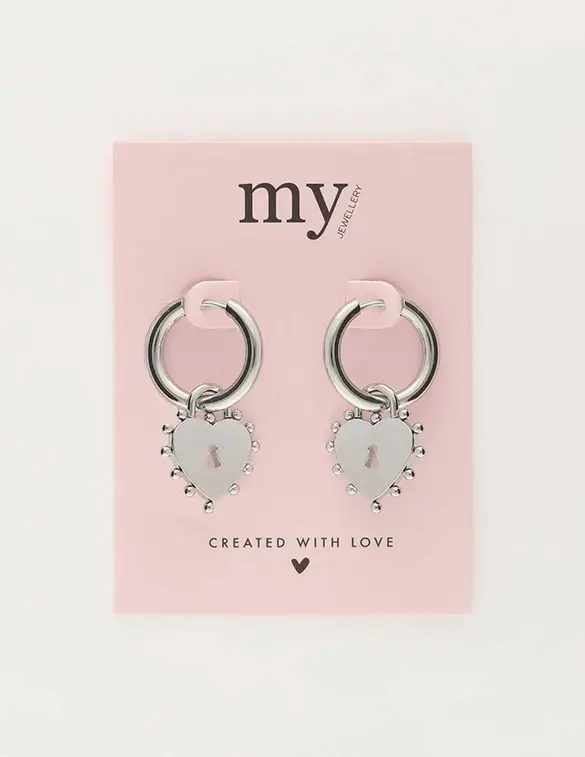 My Jewellery Earring hoops heart lock MJ10327