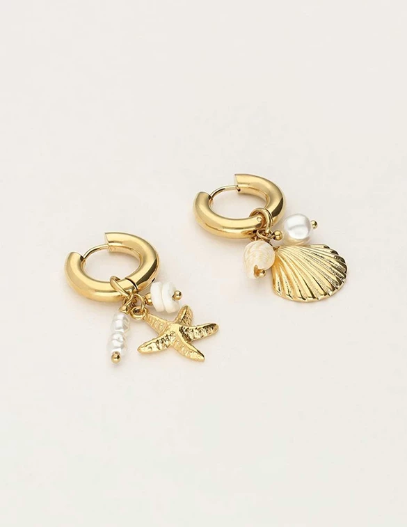 My Jewellery Earring hoops shell starfish MJ09707