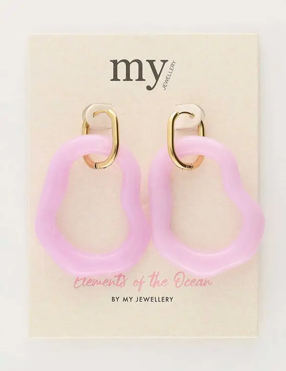 My Jewellery Earring resin organic lilac big MJ09744