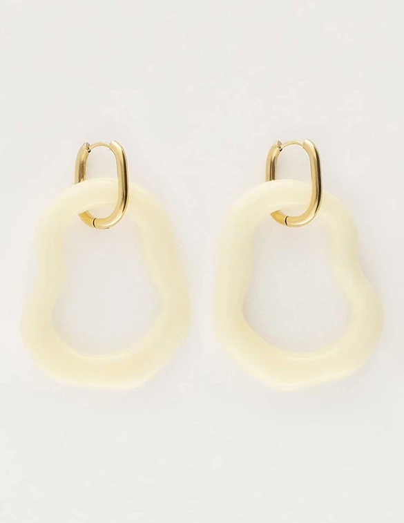 My Jewellery Earring resin organic white big MJ09746