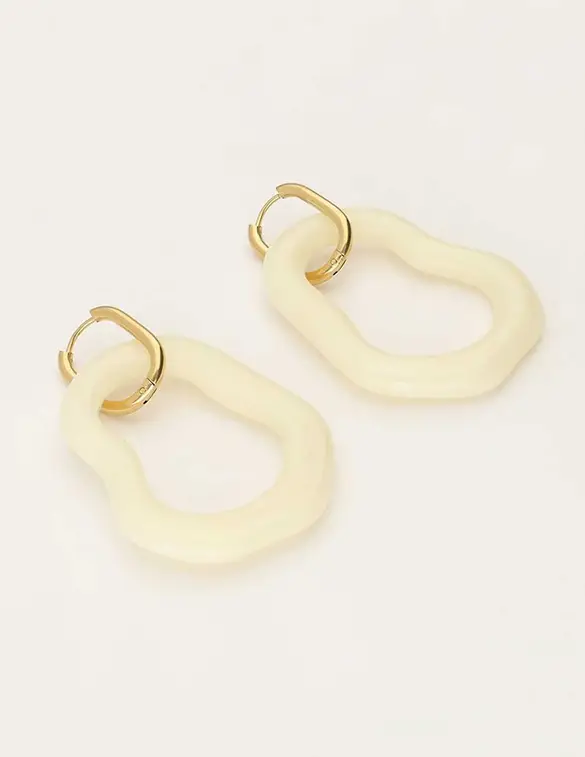 My Jewellery Earring resin organic white big MJ09746