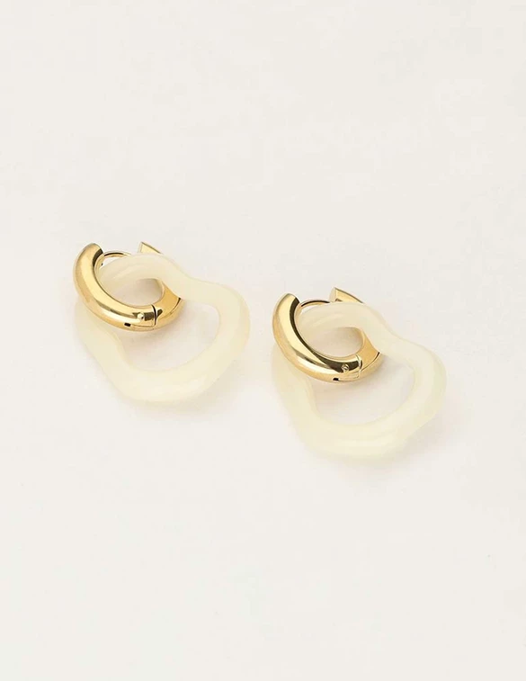 My Jewellery Earring resin organic white small MJ09749