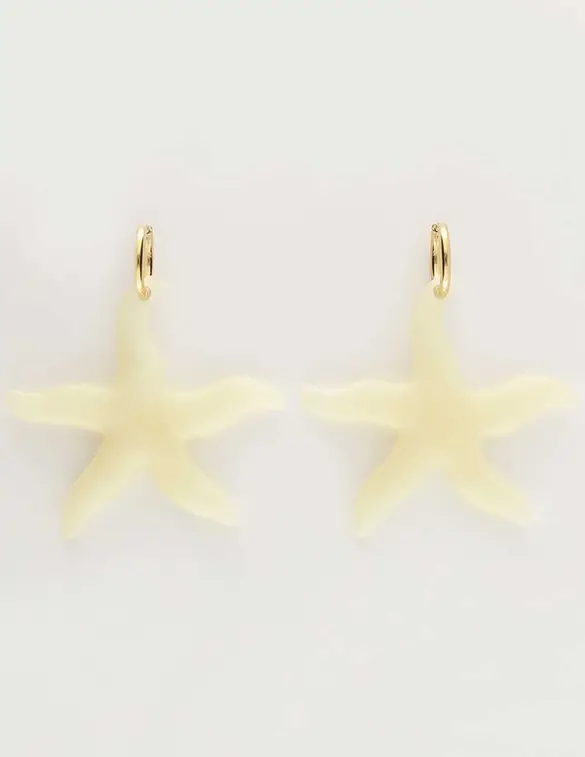 My Jewellery Earring resin star big white MJ09750