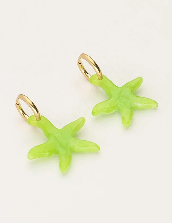 My Jewellery Earring resin star green small MJ09742
