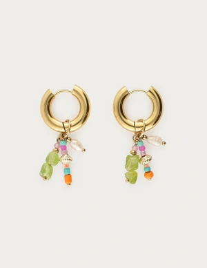 My Jewellery Earring small hoop green orange MJ12740