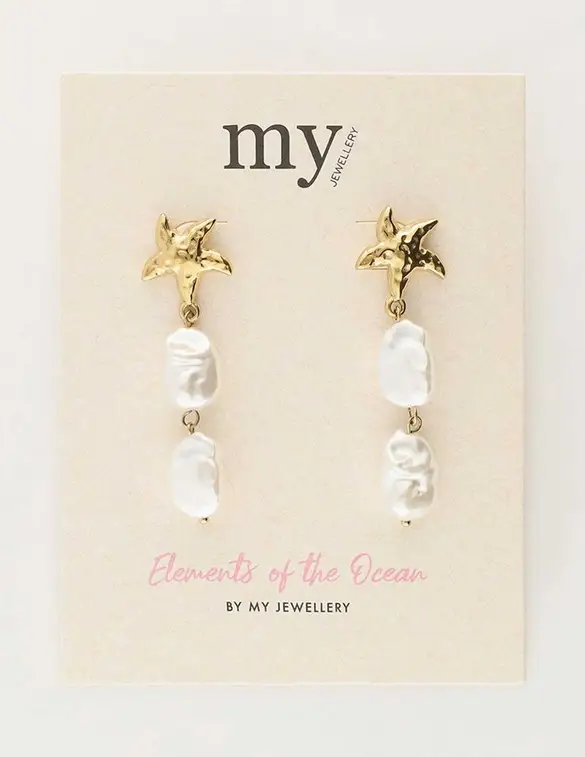 My Jewellery Earring star 2 pearls MJ09683