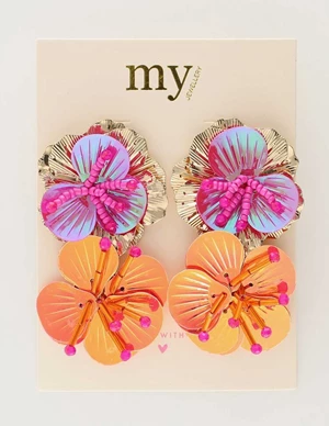 My Jewellery Earring statement 2 pink flowers st MJ10506