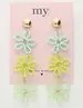 My Jewellery Earring statement 3 flowers green MJ10070