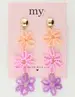 My Jewellery Earring statement 3 flowers lilac MJ10068