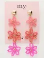 My Jewellery Earring statement 3 flowers pink MJ10066