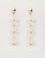 My Jewellery Earring statement 3 flowers white MJ10071
