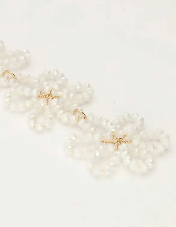 My Jewellery Earring statement 3 flowers white MJ10071