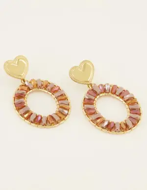 My Jewellery Earring statement with heart beige MJ08148