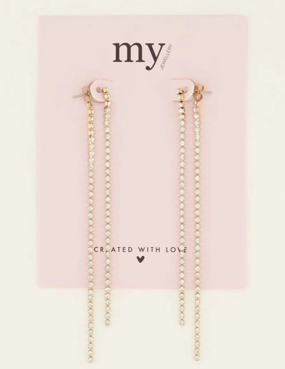 My Jewellery Earrings 2 strings with strass ston MJ08260