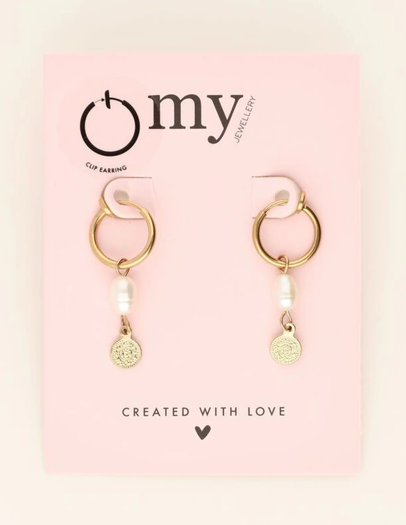 My Jewellery Earrings clip pearl & coin MJ09144
