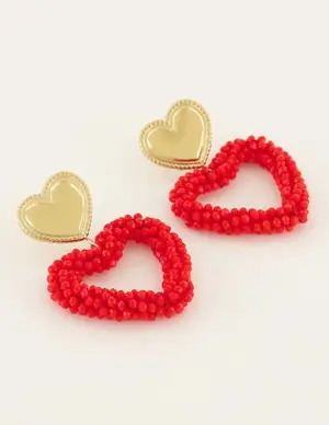 My Jewellery Earrings hearts beaded MJ08149