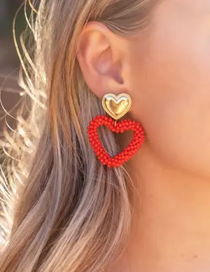 My Jewellery Earrings hearts beaded MJ08149