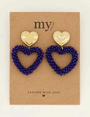 My Jewellery Earrings hearts beaded MJ08149