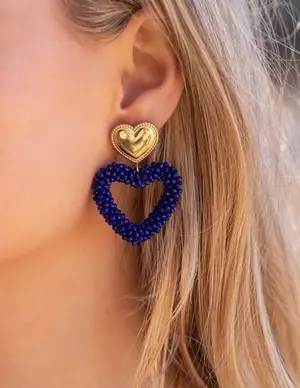 My Jewellery Earrings hearts beaded MJ08149