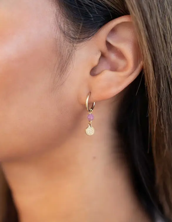 My Jewellery Earrings hoops pink coin MJ09032