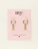 My Jewellery Earrings hoops pink coin MJ09032
