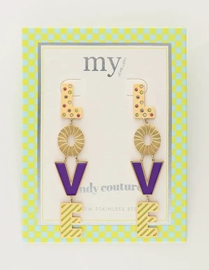 My Jewellery Earrings letters love purple MJ10164