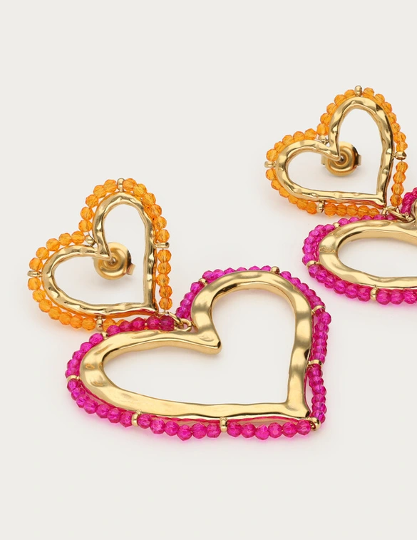 My Jewellery Earrings stmt beaded hearts MJ12623