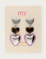 My Jewellery Earrings stmt heart leopard beads MJ12622