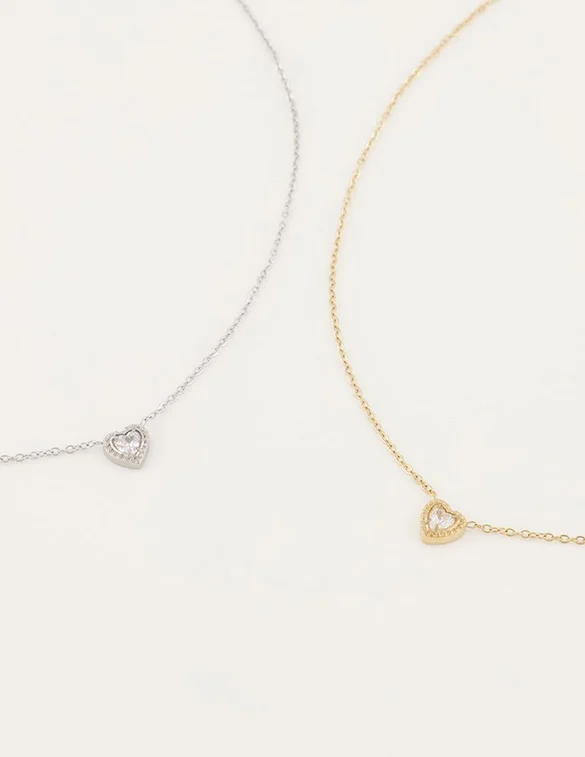 My Jewellery Ketting Hartje Strass MJ04777