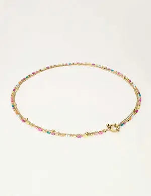 My Jewellery Necklace 3 layers miyuki blue pink MJ10235